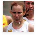 Vera Sokolova leads fellow Russian Aleksandra Kudryashova (r), and China
